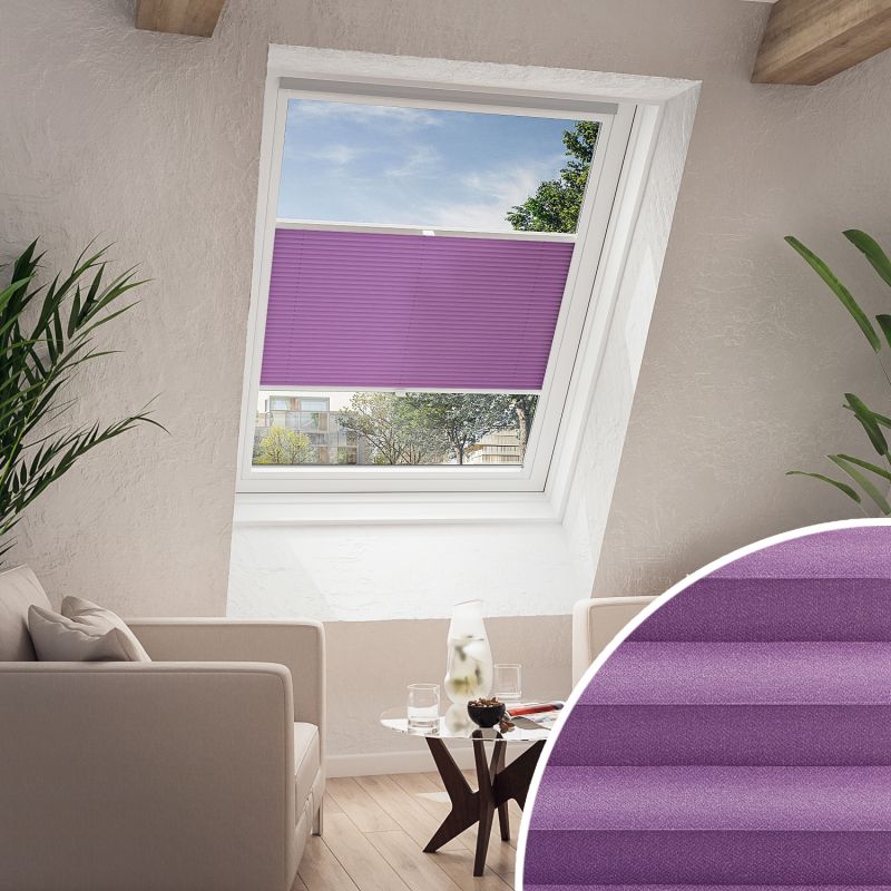 Dachfenster Plissee Classico Pearl Violett