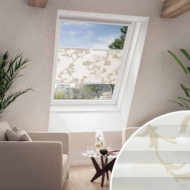 Dachfenster Plissee Fury Metallic Creme