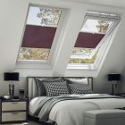 Dachfenster Plissee Crushed Pearl Bordeaux