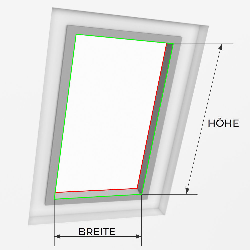 Dachfenster Plissee abmessen